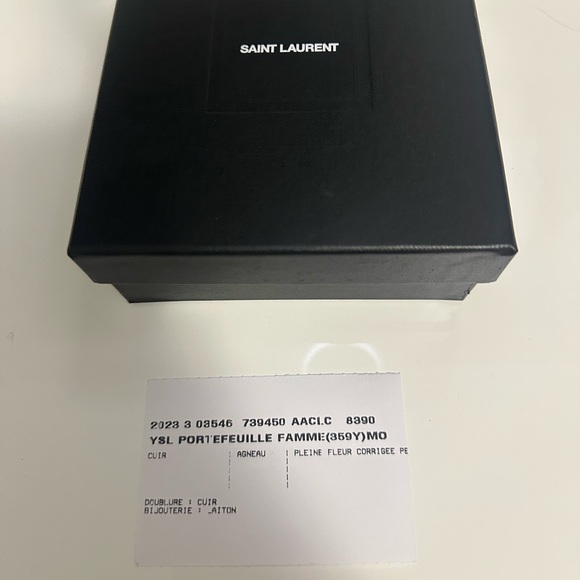 YSL Small Envelope Grained Leather Wallet in Rustic Gold - Picture 7 of 7